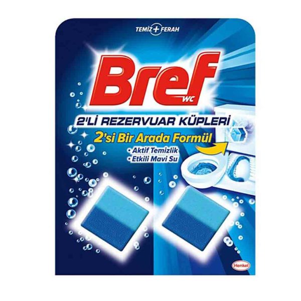 قرص خوشبو و ضدعفونی کننده دو قلوی Bref برف مکعبی مخصوص فلاش تانک با رایحه اقیانوس - تصویر 1